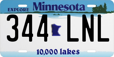 MN license plate 344LNL