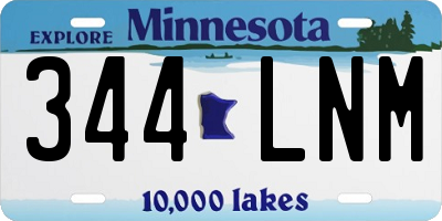 MN license plate 344LNM