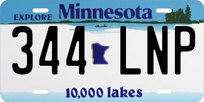 MN license plate 344LNP
