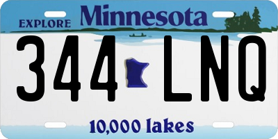 MN license plate 344LNQ