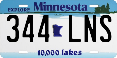MN license plate 344LNS