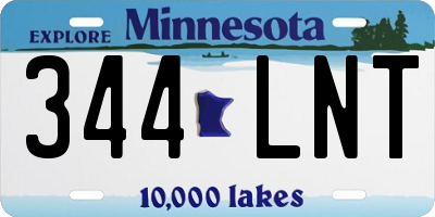 MN license plate 344LNT