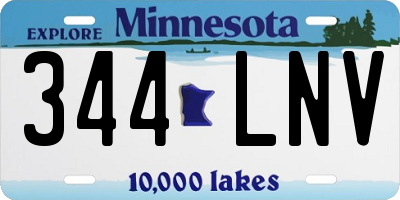 MN license plate 344LNV