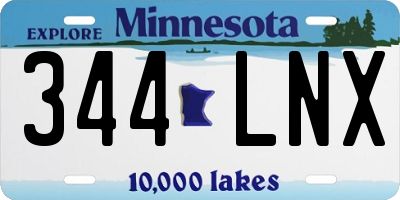 MN license plate 344LNX