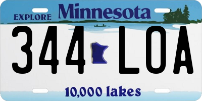 MN license plate 344LOA