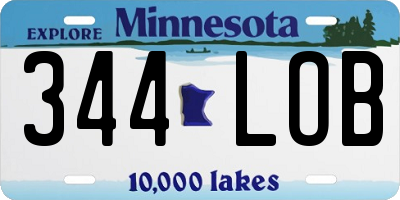 MN license plate 344LOB