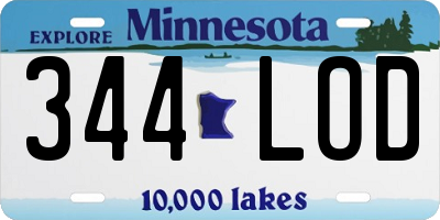 MN license plate 344LOD