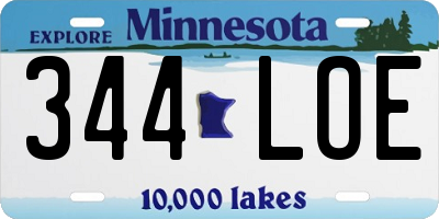 MN license plate 344LOE