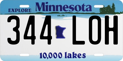 MN license plate 344LOH