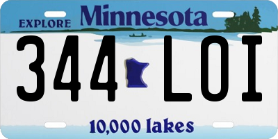 MN license plate 344LOI
