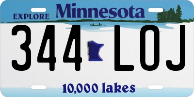 MN license plate 344LOJ