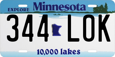MN license plate 344LOK