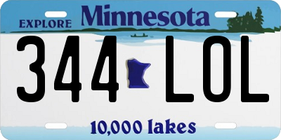 MN license plate 344LOL
