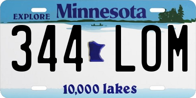 MN license plate 344LOM