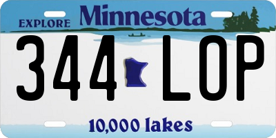 MN license plate 344LOP