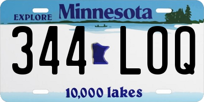 MN license plate 344LOQ