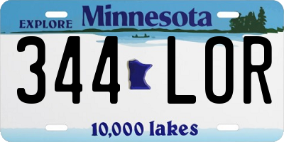 MN license plate 344LOR
