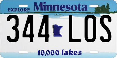 MN license plate 344LOS