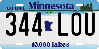 MN license plate 344LOU