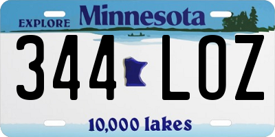 MN license plate 344LOZ