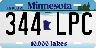 MN license plate 344LPC