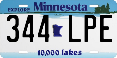MN license plate 344LPE