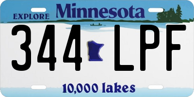MN license plate 344LPF