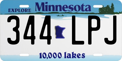 MN license plate 344LPJ