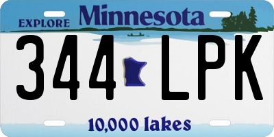 MN license plate 344LPK