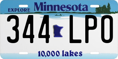 MN license plate 344LPO