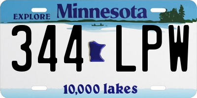MN license plate 344LPW
