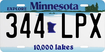 MN license plate 344LPX