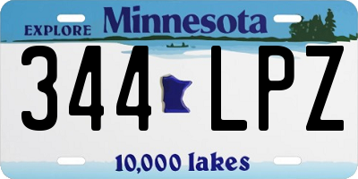 MN license plate 344LPZ