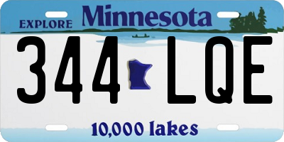 MN license plate 344LQE