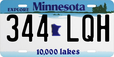 MN license plate 344LQH