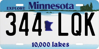 MN license plate 344LQK
