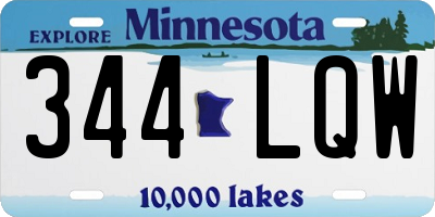 MN license plate 344LQW