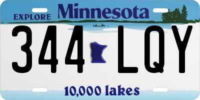 MN license plate 344LQY