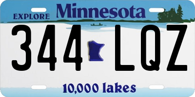MN license plate 344LQZ