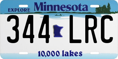 MN license plate 344LRC