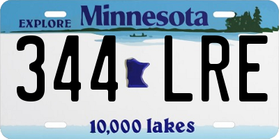 MN license plate 344LRE