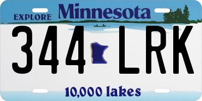 MN license plate 344LRK