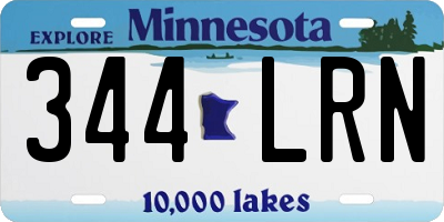 MN license plate 344LRN
