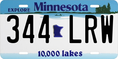 MN license plate 344LRW