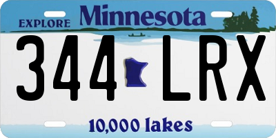 MN license plate 344LRX