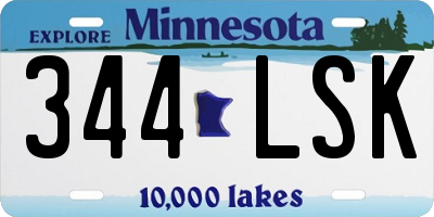 MN license plate 344LSK