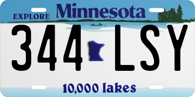 MN license plate 344LSY
