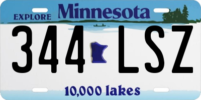 MN license plate 344LSZ