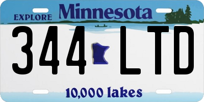 MN license plate 344LTD