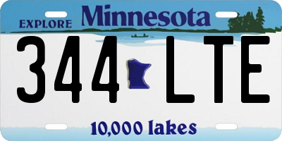 MN license plate 344LTE
